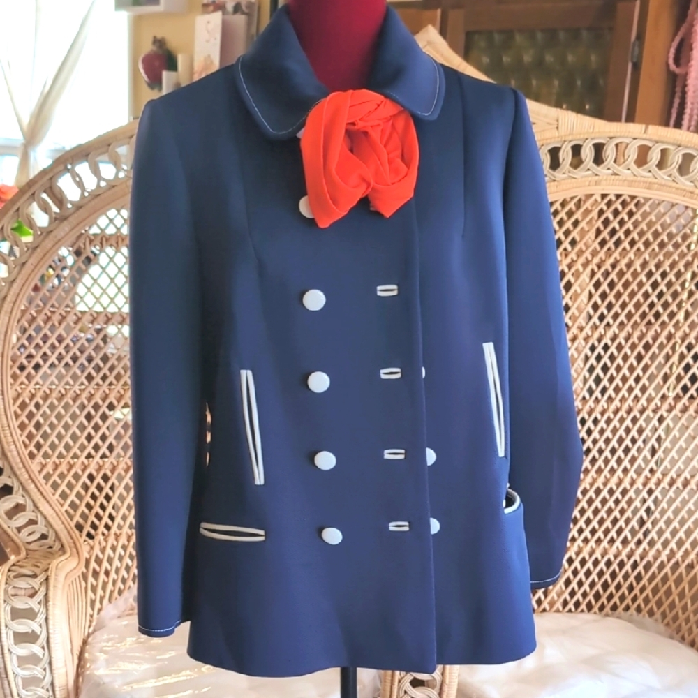 Vtg Lilli Ann Mod 60s Coat Medium